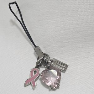 Vintage Coach Breast cancer awareness bag/fob charm